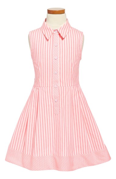 Milly Minis Neon Stripe Sleeveless Dress (Toddler Girls, Little Girls & Big Girls) Pink Nordstrom nordstrom designer clearance sale for kids