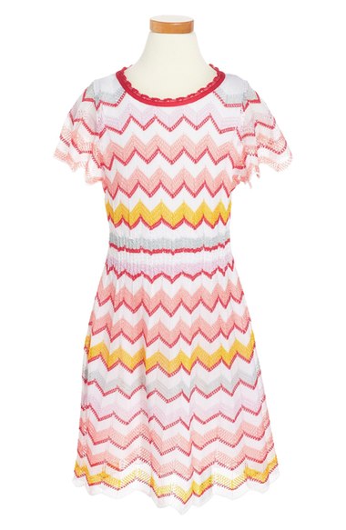 Missoni 'Abito' Zigzag Knit Dress (Little Girls & Big Girls) Pink Nordstrom nordstrom designer clearance sale for kids