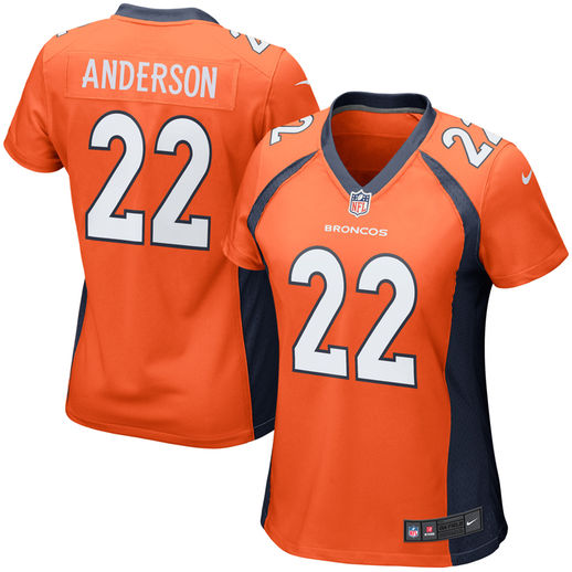NIKE CJ ANDERSON DENVER BRONCOS WOMEN'S ORANGE GAME JERSEY mother's day denver broncos gifts for mom