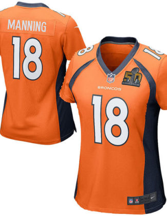 NIKE PEYTON MANNING DENVER BRONCOS WOMEN'S ORANGE SUPER BOWL 50 GAME JERSEY mother's day denver broncos gifts for mom