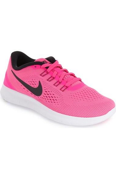 Nike 'Free RN' Running Shoe (Women) Pink Blast/Blake Fire/Pink pink running shoes sneakers for spring summer