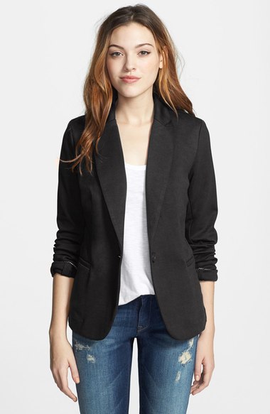 Olivia Moon Knit Blazer (Regular & Petite) Black Nordstrom nordstrom half yearly sale for women