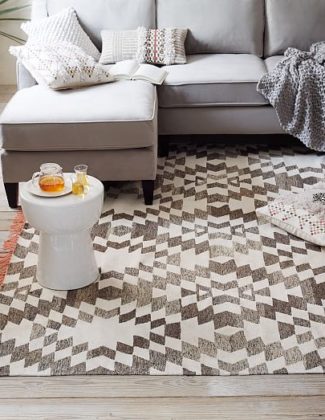 Palmette Chenille Wool Kilim Rug - Iron West Elm west elm rug sale