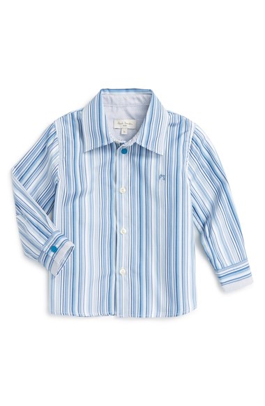 Paul Smith Junior Stripe Woven Shirt (Baby Boys) Blue Nordstrom nordstrom designer clearance sale for kids