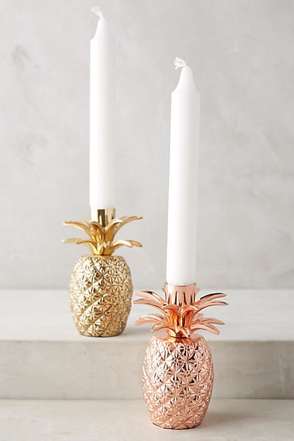 Pineapple Taper Holder Gold, Rose Gold anthropologie mother's day weekend sale