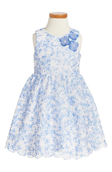 Pippa & Julie Sleeveless Floral Dress (Toddler Girls) White Blue Nordstrom nordstrom half yearly sale for kids girls of all ages
