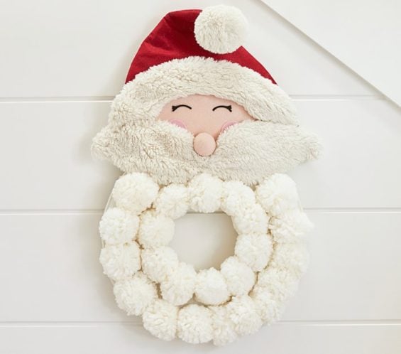 Pom Pom Santa Wreath Pottery Barn Kids pottery barn kids extra 15% off clearance sale 