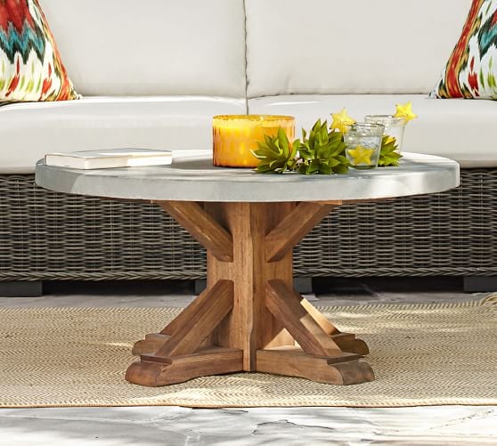 Pottery Barn ABBOTT ROUND COFFEE TABLE pottery barn pre-memorial day sale 