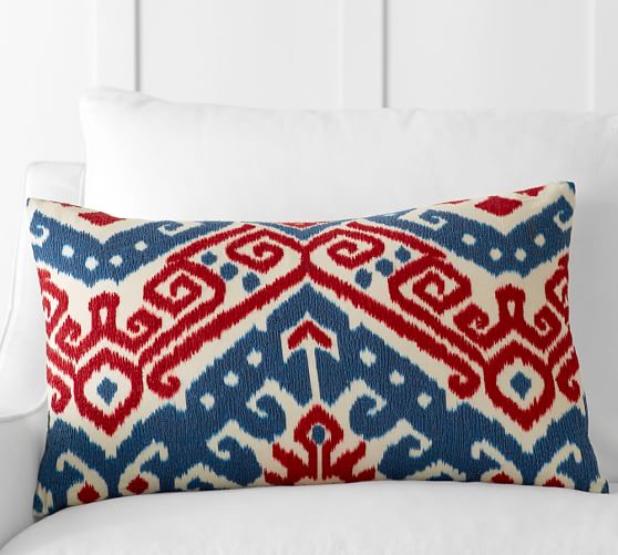 Pottery Barn ALDRICH IKAT EMBROIDERED LUMBAR PILLOW COVER pottery barn buy more save more sale memorial day 2016