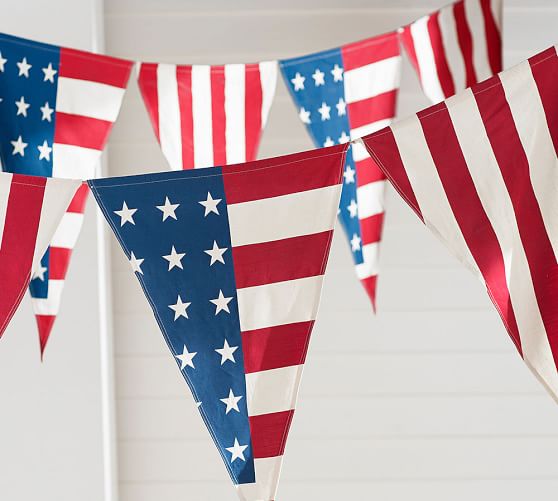 Pottery Barn AMERICANA TRIANGLE FLAG BANNER 4th of july pottery barn buy more save more sale memorial day 2016