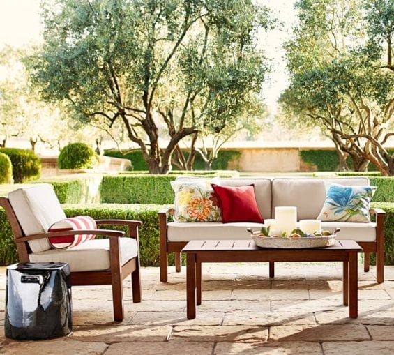 Pottery Barn CHATHAM MAHOGANY SOFA Eco-friendly pottery barn outdoor furniture sale