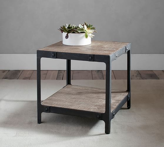 Pottery Barn CLINT RECLAIMED WOOD SIDE TABLE pottery barn buy more save more sale memorial day 2016