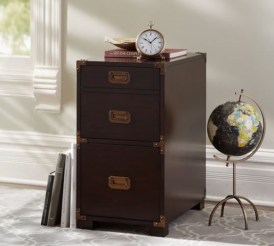 Pottery Barn DEVON CAMPAIGN 3-DRAWER FILE CABINET pottery barn pre-memorial day sale 