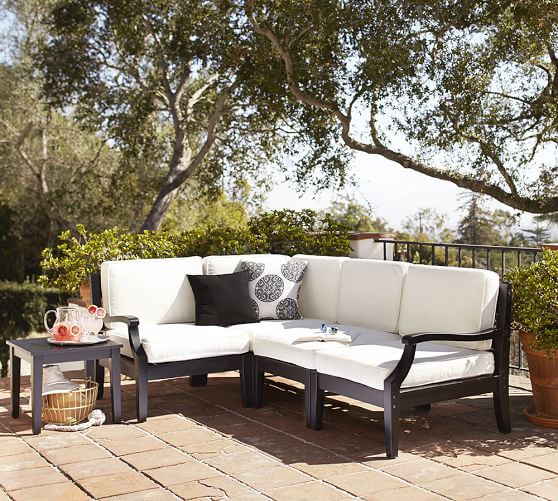 Pottery Barn HAMPSTEAD PAINTED SECTIONAL SET - BLACK pottery barn outdoor furniture sale 