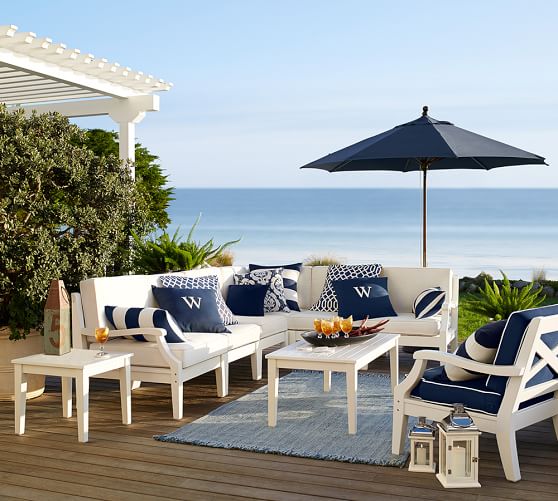 Pottery Barn HAMPSTEAD PAINTED SECTIONAL SET - WHITE pottery barn outdoor furniture sale 