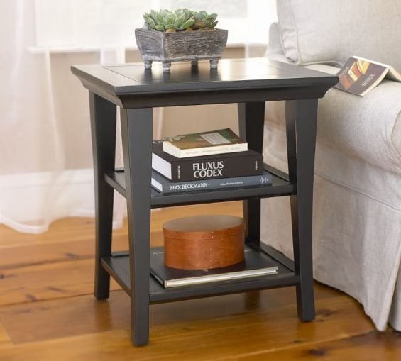 Pottery Barn METROPOLITAN RECTANGULAR SIDE TABLE Black pottery barn pre-memorial day sale 