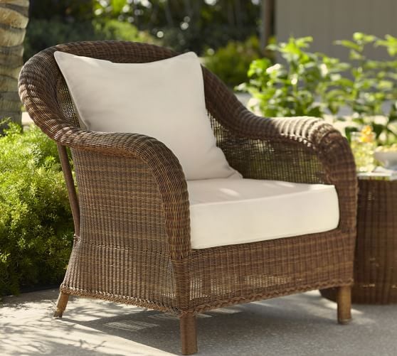 Pottery Barn PALMETTO ALL-WEATHER WICKER ARMCHAIR - HONEY pottery barn outdoor furniture sale
