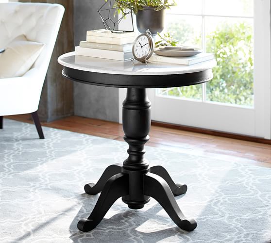 Pottery Barn TERRI MARBLE-TOP LARGE PEDESTAL TABLE pottery barn pre-memorial day sale 