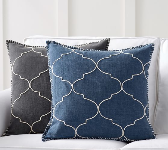 Pottery Barn TILE EMBROIDERED PILLOW COVER pottery barn pre-memorial day sale 