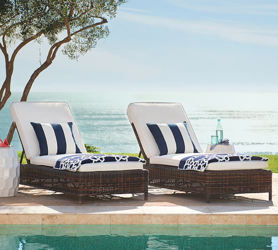 Pottery Barn TORREY ALL-WEATHER WICKER SINGLE CHAISE - ESPRESSO pottery barn outdoor furniture sale