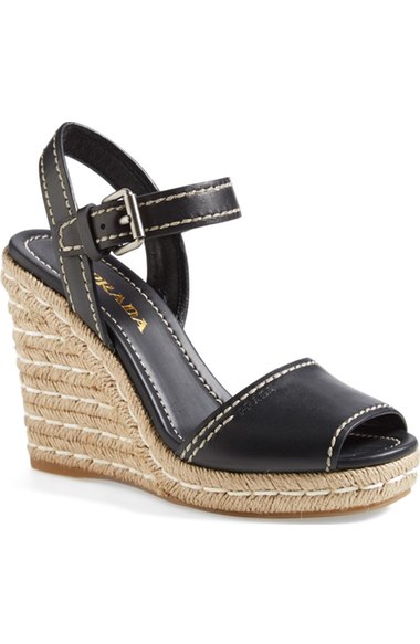 Prada Espadrille Sandal (Women) Black Nordstrom nordstrom designer clearance sale for women