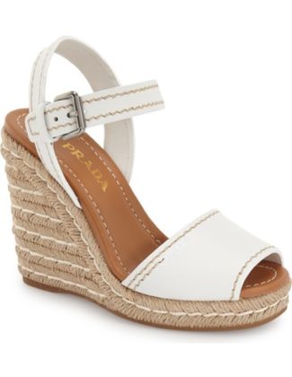 Prada Espadrille Sandal (Women) White Leather Nordstrom nordstrom designer clearance sale for women
