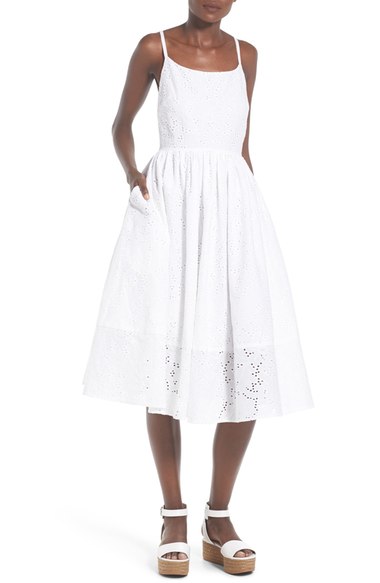 RACHEL ANTONOFF 'Melissa' Cotton Eyelet Fit & Flare Dress Eyelet White eyelet dresses for spring 2016