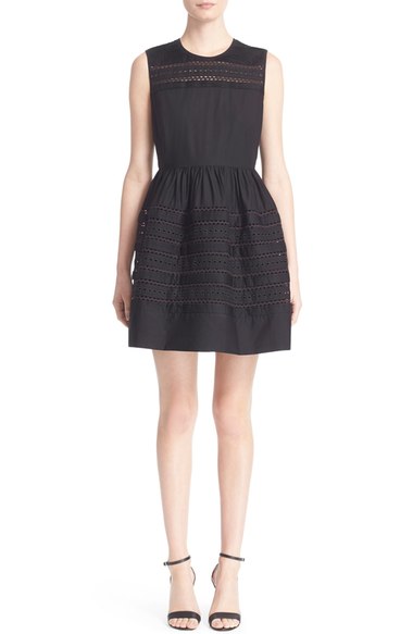 RED Valentino 'Bambolina' Ribbon Trim Dress Black Nordstrom nordstrom half yearly sale for women