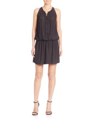 Ramy Brook Sl Alexandra Lace Up Dress Black lace-up dresses spring 2016