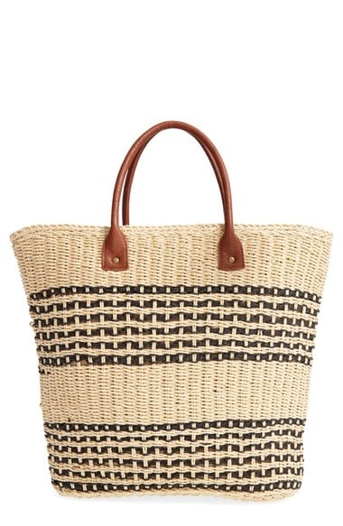 San Diego Hat Stripe Straw Tote Natural trendy straw totes summer 2016
