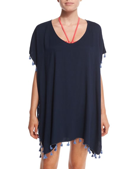 Seafolly Bling Beach Caftan W/Tassel Trim Indigo  beach cover-ups