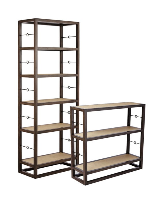 Serena & Lily Cabot Bookshelves Ebonized Grey serena & lily memorial day sale