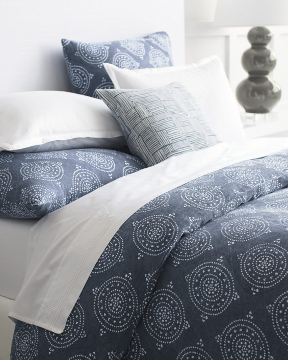 Serena & Lily Lune Linen Duvet Cover Indigo Seaglass Natural serena and lily memorial day sale