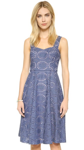 Shoshanna Reese Eyelet Dress Denim eyelet dresses spring 2016