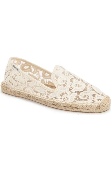 Soludos Lace Espadrille Slip-On (Women) Ivory Lace espadrille flats for spring