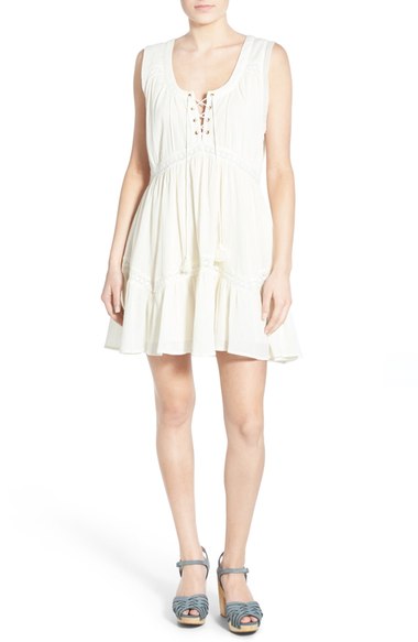 Somedays Lovin 'Suraja' Lace-Up Cotton Dress Ivory lace-up dresses spring 2016
