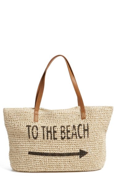 Straw Studios 'Conversation' Straw Tote To The Beach  trendy straw totes summer 2016