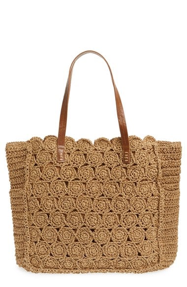 Straw Studios Crochet Tote Dark Natural trendy straw totes summer 2016