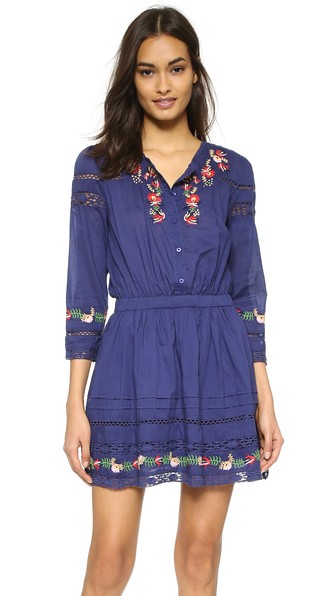 TULAROSA Giles Embroidered Dress Navy Blue Shopbop shopbop memorial day sale 