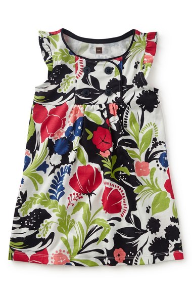 Tea Collection 'Coastal Gardens' Floral Print Dress (Toddler Girls, Little Girls & Big Girls) Heritage Blue Nordstrom nordstrom half yearly sale for kids girls of all ages
