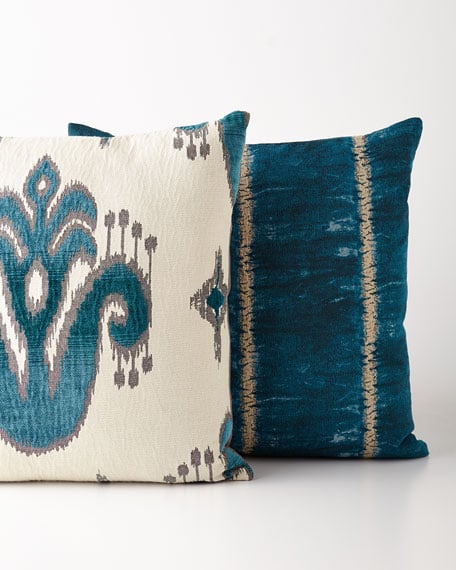 Teal Medallion Pillow Teal Stripe Pillow Neiman Marcus neiman decor and rug sale may 2016