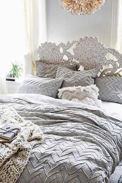Textured Chevron Duvet Anthropologie anthropologie mother's day weekend sale