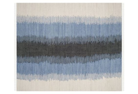 Thea Flat-Weave Rug, Black One Kings Lane one kings lane rug blowout sale memorial day weekend