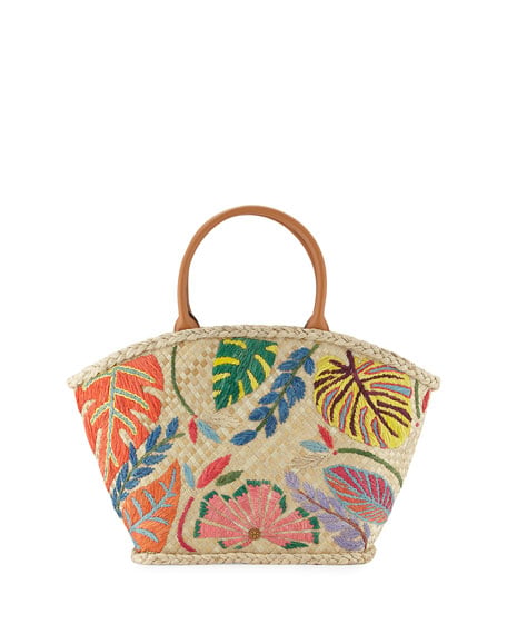 Tory Burch Leaf Appliqué Straw Tote Natural  trendy straw totes summer 2016