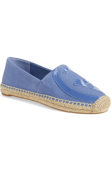 Tory Burch 'Lonnie' Espadrille Flat (Women) Chambray Canvas Patent Nordstrom nordstrom half yearly sale for women
