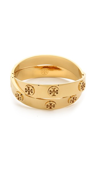 Tory Burch Metal Logo Double Wrap Bracelet Shiny Gold Shopbop shopbop memorial day sale 