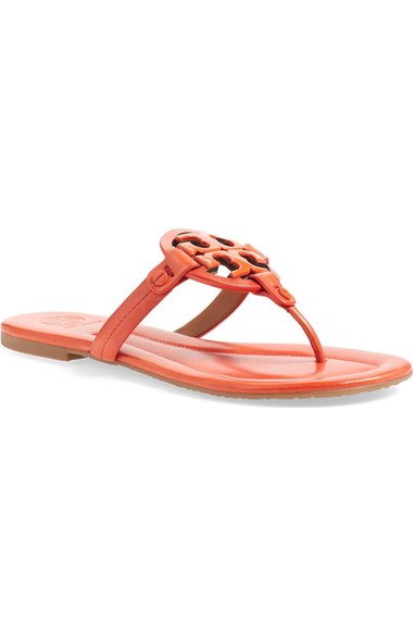 Tory Burch 'Miller 2' Logo Sandal (Women) Dark Poppy Red Nordstrom nordstrom half yearly sale for women
