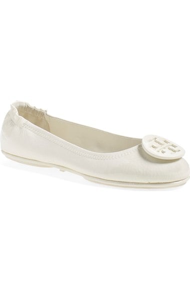 Tory Burch 'Minnie' Travel Ballet Flat (Women) Ivory Soft Naplak Nordstrom nordstrom half yearly sale for women