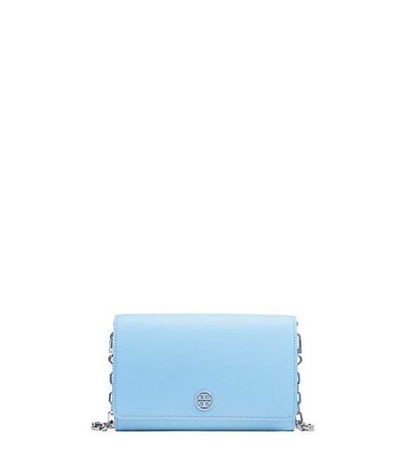 Tory Burch ROBINSON CHAIN WALLET Iceberg Blue tory burch memorial day sale