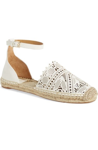 Tory Burch 'Roselle' Espadrille (Women) Ivory Leather espadrille flats for spring 2016
